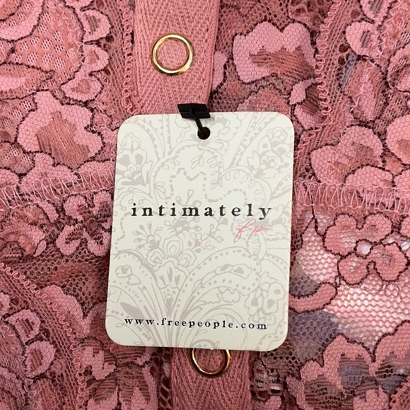 NWT Intimately Free People FP Bralette rose pink lace small lace - crop top XS - Picture 9 of 17
